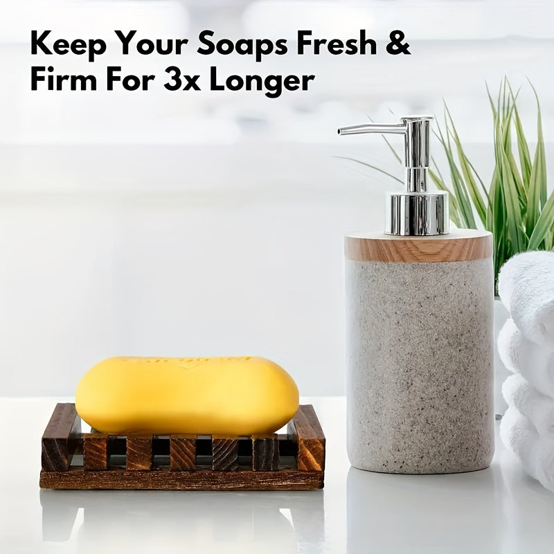 Homezie.de-Homezie Seifenschale | Stilvolles Holzdesign | Für Badezimmer und Dusche