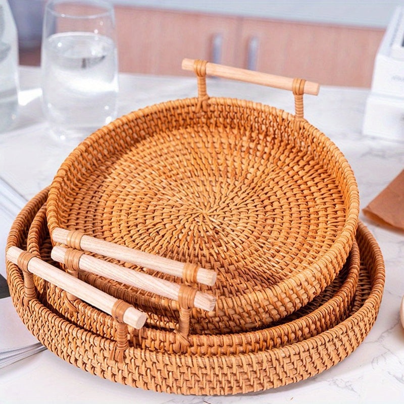 Homezie.de-Homezie Servicetray | Rattan Geflochten | Hitzebeständige Platzmatte für Küche und Esszimmer