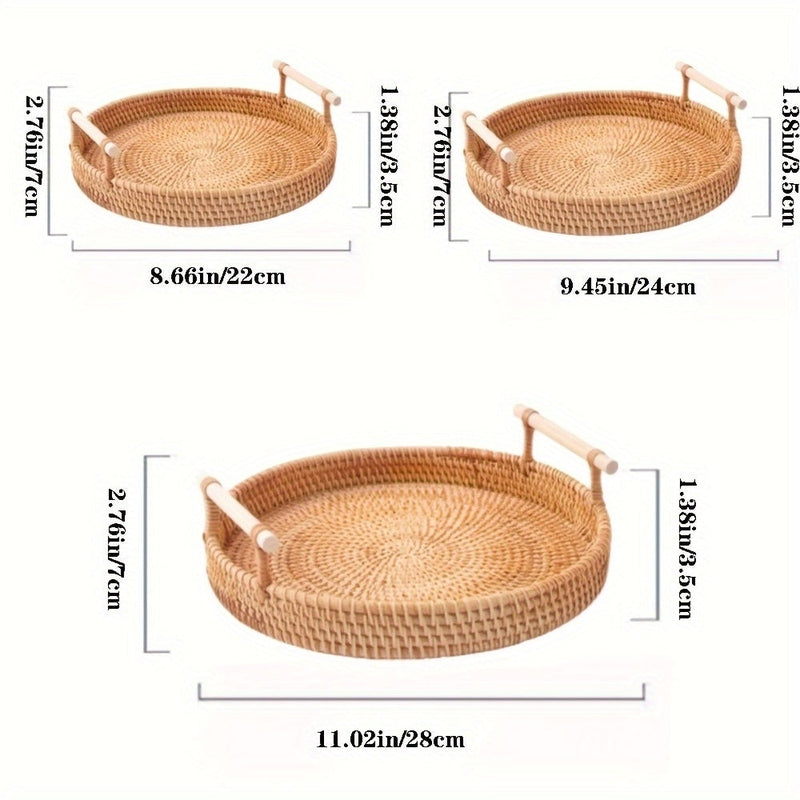 Homezie.de-Homezie Servicetray | Rattan Geflochten | Hitzebeständige Platzmatte für Küche und Esszimmer