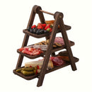 Homezie.de-Homezie Servierplatte | 3-Ebenen Rustikales Holz | Festplatte für Hochzeiten und Wohnkultur