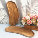 Homezie.de-Homezie Servierschale | Halbronde Form | Multifunktionale Holzschale für Snacks und Desserts