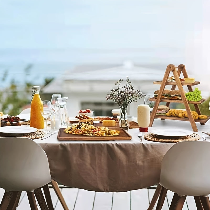 Homezie.de-Homezie Servierständer | 3-Lagen Hartholz | Buffetpräsentation für Zuhause, Hotel, Restaurant
