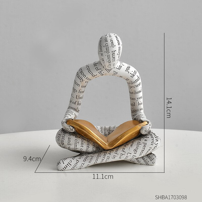 Homezie.de-Homezie Skulptur | Handgemachte Harzfigur im nordischen Stil | Dekoration für Zuhause und Büro