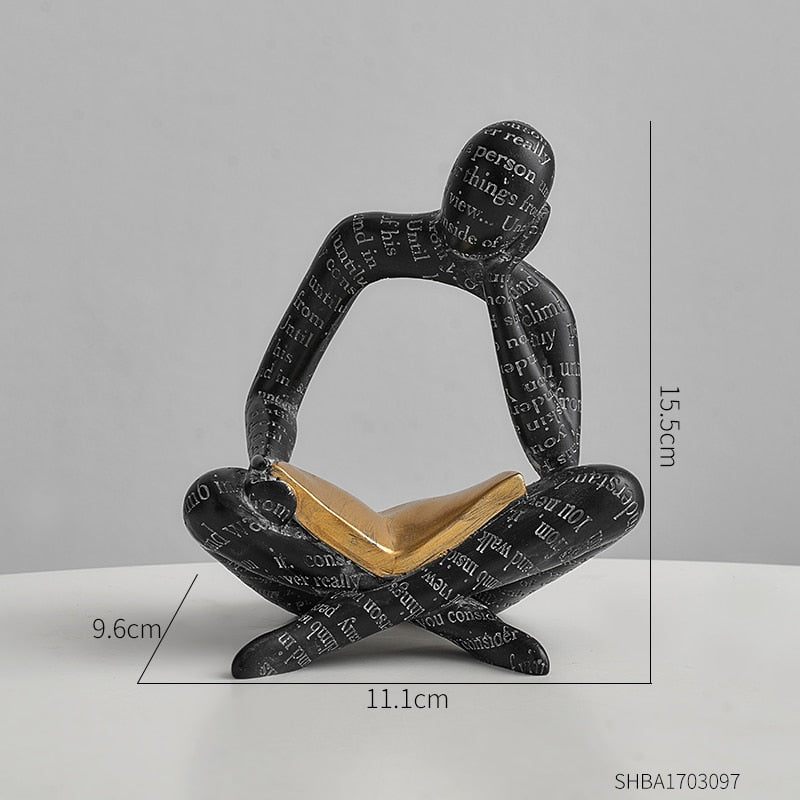 Homezie.de-Homezie Skulptur | Handgemachte Harzfigur im nordischen Stil | Dekoration für Zuhause und Büro