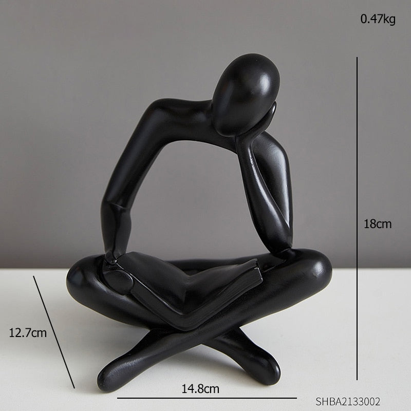 Homezie.de-Homezie Skulptur | Handgemachte Harzfigur im nordischen Stil | Dekoration für Zuhause und Büro