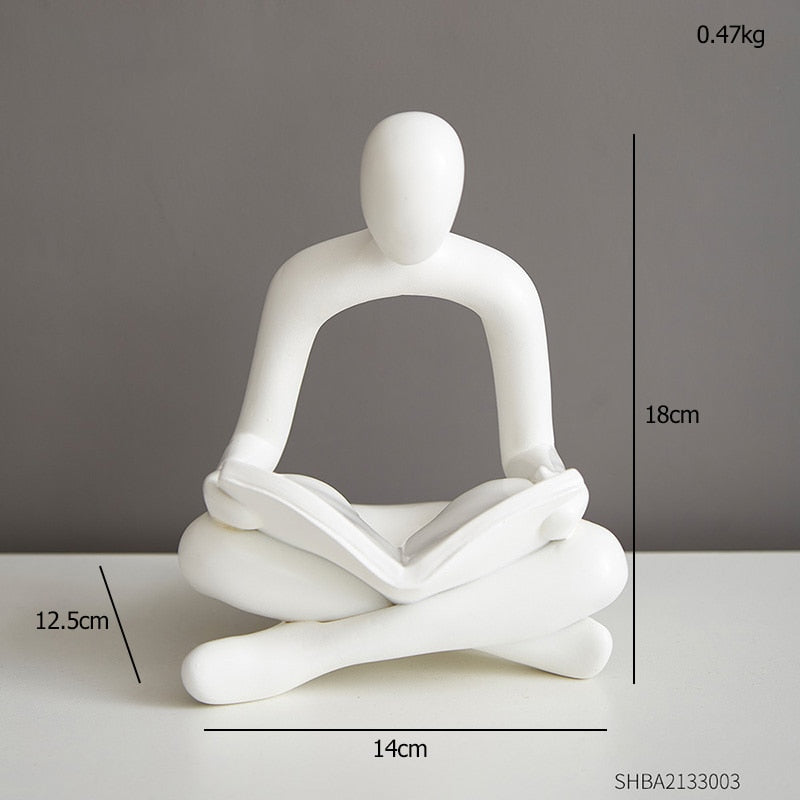 Homezie.de-Homezie Skulptur | Handgemachte Harzfigur im nordischen Stil | Dekoration für Zuhause und Büro