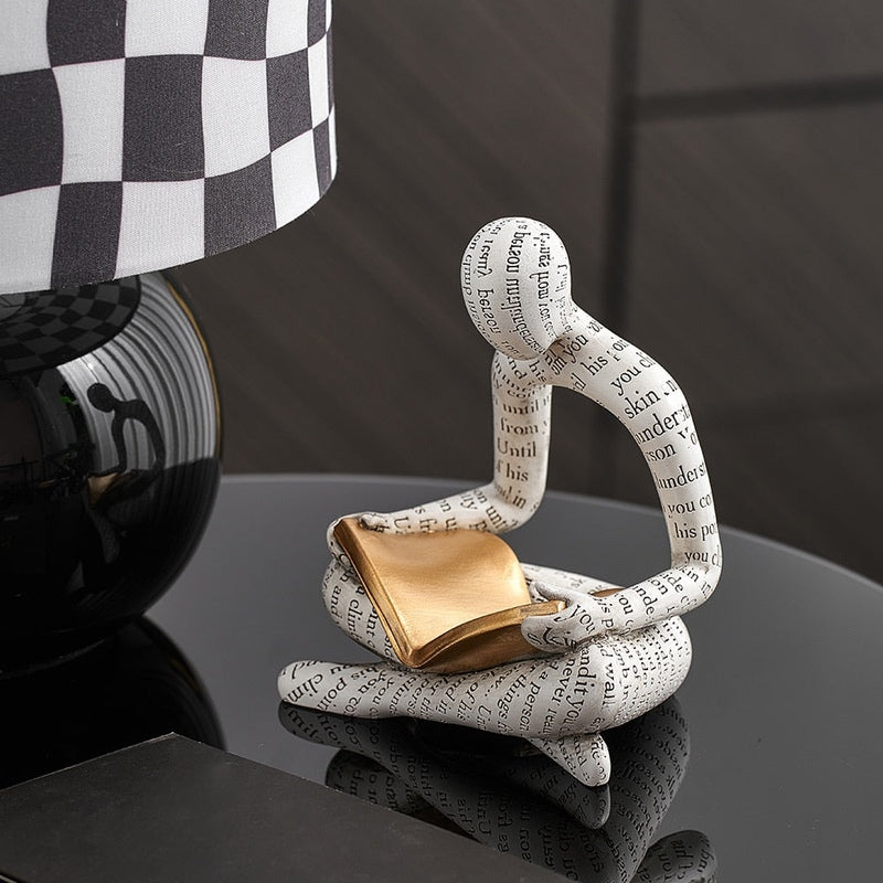 Homezie.de-Homezie Skulptur | Handgemachte Harzfigur im nordischen Stil | Dekoration für Zuhause und Büro