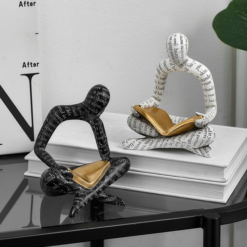 Homezie.de-Homezie Skulptur | Handgemachte Harzfigur im nordischen Stil | Dekoration für Zuhause und Büro