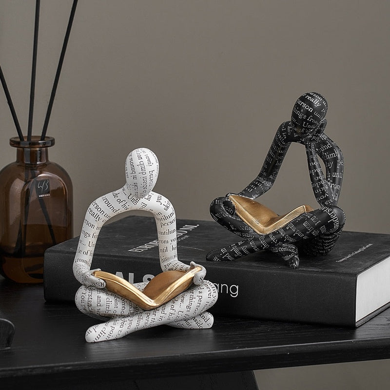 Homezie.de-Homezie Skulptur | Handgemachte Harzfigur im nordischen Stil | Dekoration für Zuhause und Büro