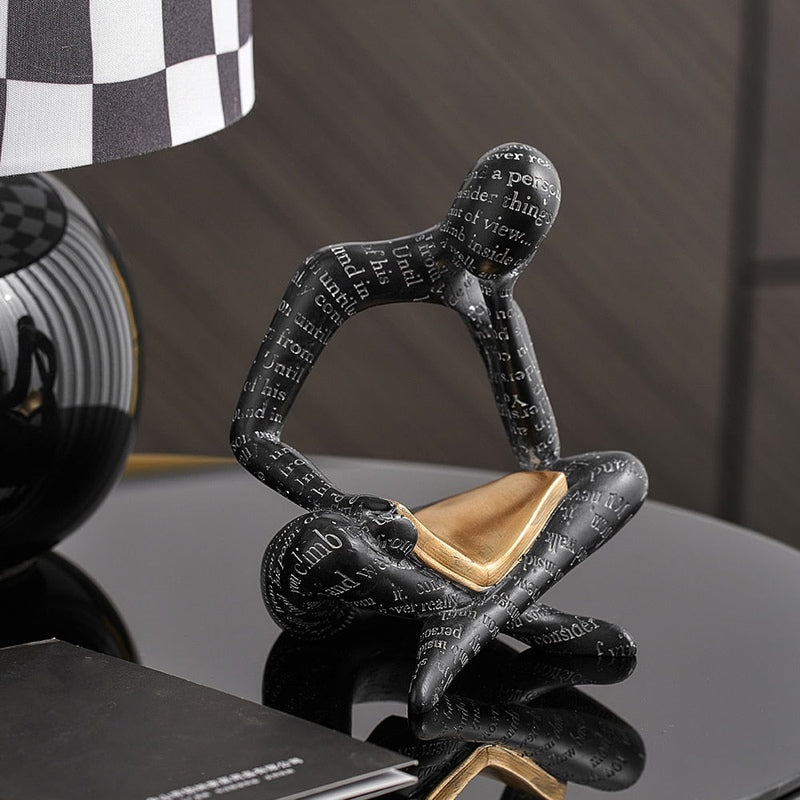 Homezie.de-Homezie Skulptur | Handgemachte Harzfigur im nordischen Stil | Dekoration für Zuhause und Büro
