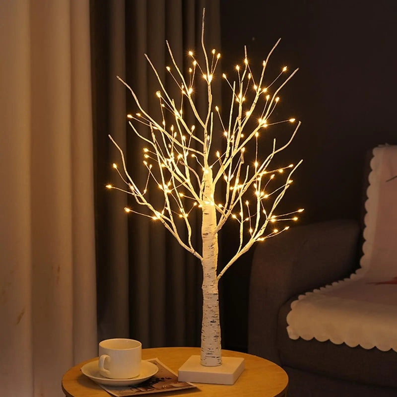 Homezie.de-Homezie Tischlampe | Natürlicher Birkenlook | Beruhigende Beleuchtung für Wohnräume