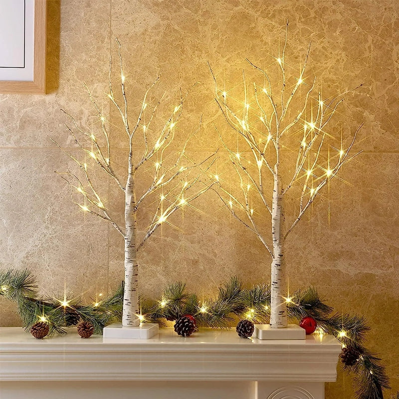 Homezie.de-Homezie Tischlampe | Natürlicher Birkenlook | Beruhigende Beleuchtung für Wohnräume