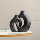 Homezie.de-Homezie Vaasornament | Schwarzes Keramik | Moderne Wohnkultur