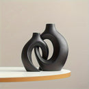 Homezie.de-Homezie Vaasornament | Schwarzes Keramik | Moderne Wohnkultur