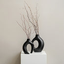 Homezie.de-Homezie Vaasornament | Schwarzes Keramik | Moderne Wohnkultur