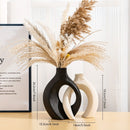 Homezie.de-Homezie Vasen Set | Geometrischer Sockel | Dekorative Blumenhalter