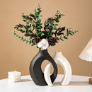 Homezie.de-Homezie Vasen Set | Geometrischer Sockel | Dekorative Blumenhalter