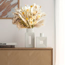 Homezie.de-Homezie Vasen Set | Weiße Keramische Quadratische Vasen | Rustikale Boho Wohnkultur