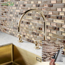 Homezie.de-Homezie Wanddekoration | 10-teilige Selbstklebende 3D Mosaik | Für Küche und Bad