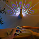 Homezie.de-Homezie Wandleuchte | USB Wiederaufladbar | Pfau-Projektorlampe für farbenfrohe Stimmungsbeleuchtung
