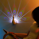 Homezie.de-Homezie Wandleuchte | USB Wiederaufladbar | Pfau-Projektorlampe für farbenfrohe Stimmungsbeleuchtung