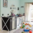 Homezie.de-Homezie Wäschekorb | 3-Section Aufklappbar | Für Zuhause & Dormitorium