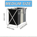 Homezie.de-Homezie Wäschekorb | 3-Section Aufklappbar | Für Zuhause & Dormitorium