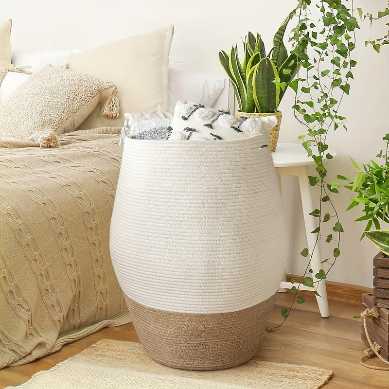 Homezie.de-Homezie Wäschekorb | Hohe Wicker Hampel | Für Haushaltsgebrauch