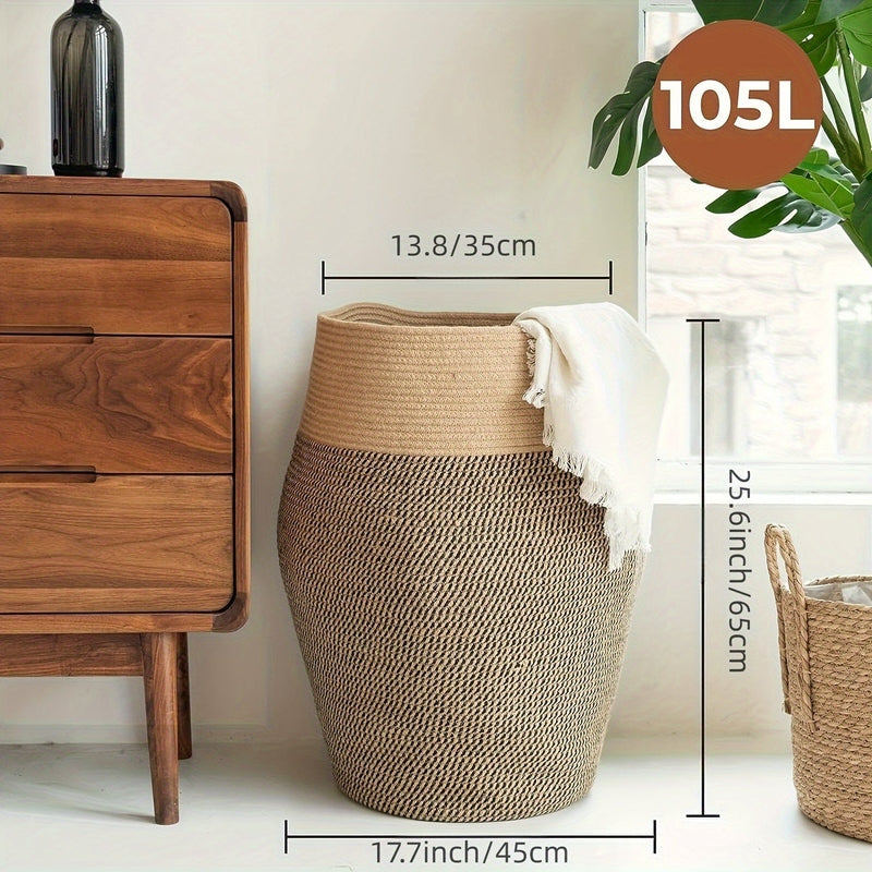 Homezie.de-Homezie Wäschekorb | Hohe Wicker Hampel | Für Haushaltsgebrauch