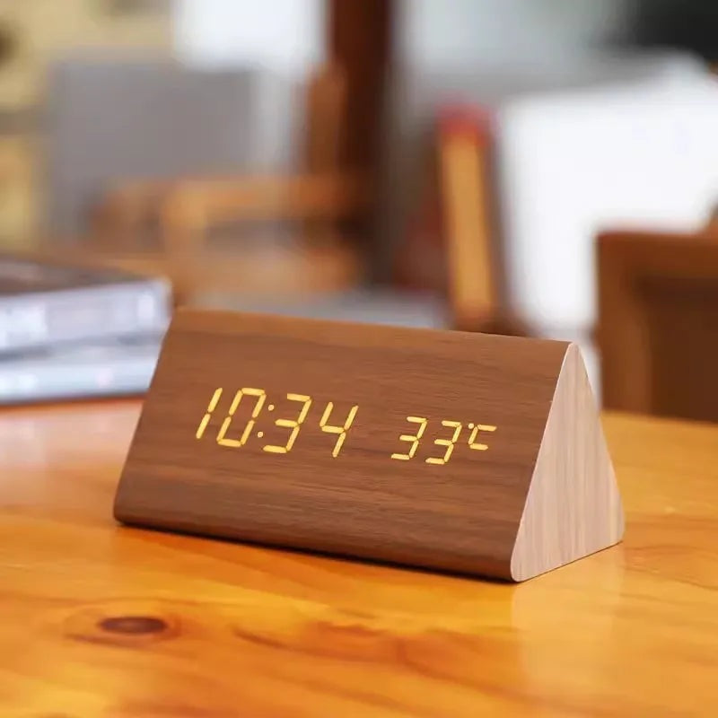 Homezie.de-Homezie Wecker | Holzoptik | LED-Display | Sprachsteuerung für Ihr Zuhause