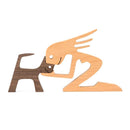 Homezie Holzskulptur | Handgeschnitzt aus Massivholz | Dekoratives Geschenk für Tierliebhaber