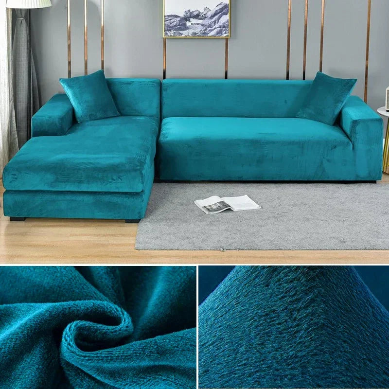 Homezie Sofabezug | Stretch-Samt | Luxuriöser Schutz und Komfort für Ihr Sofa