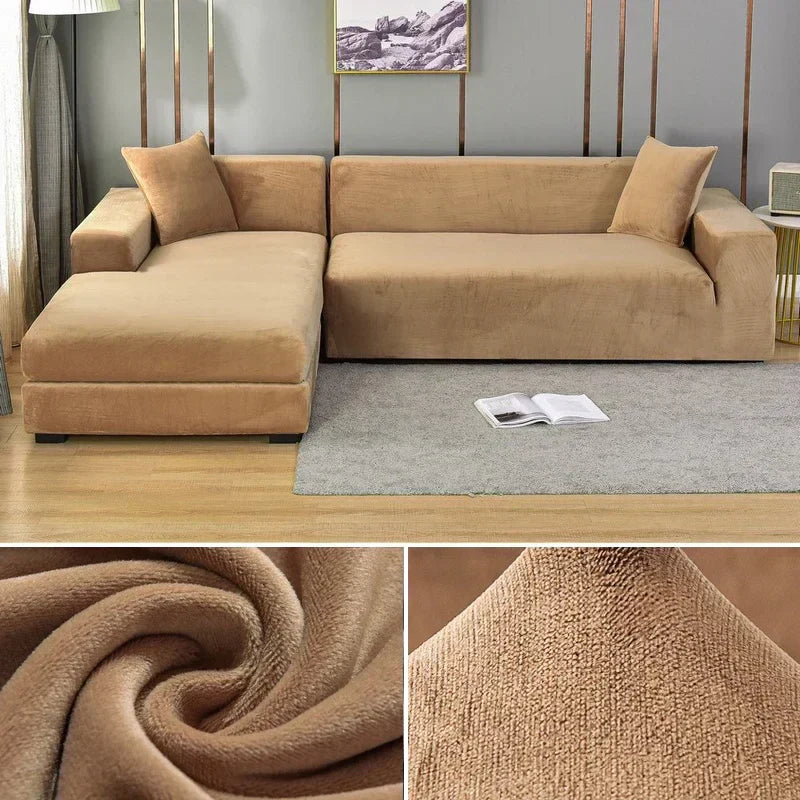 Homezie Sofabezug | Stretch-Samt | Luxuriöser Schutz und Komfort für Ihr Sofa
