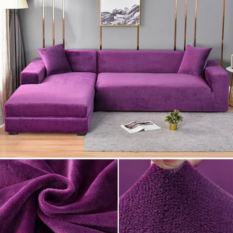 Homezie Sofabezug | Stretch-Samt | Luxuriöser Schutz und Komfort für Ihr Sofa