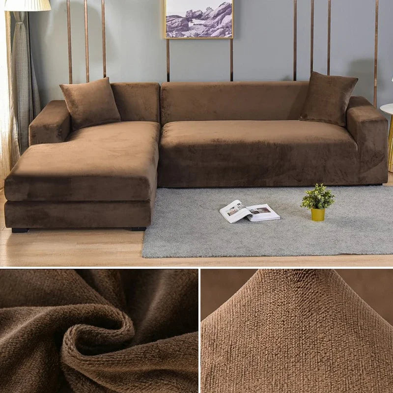 Homezie Sofabezug | Stretch-Samt | Luxuriöser Schutz und Komfort für Ihr Sofa