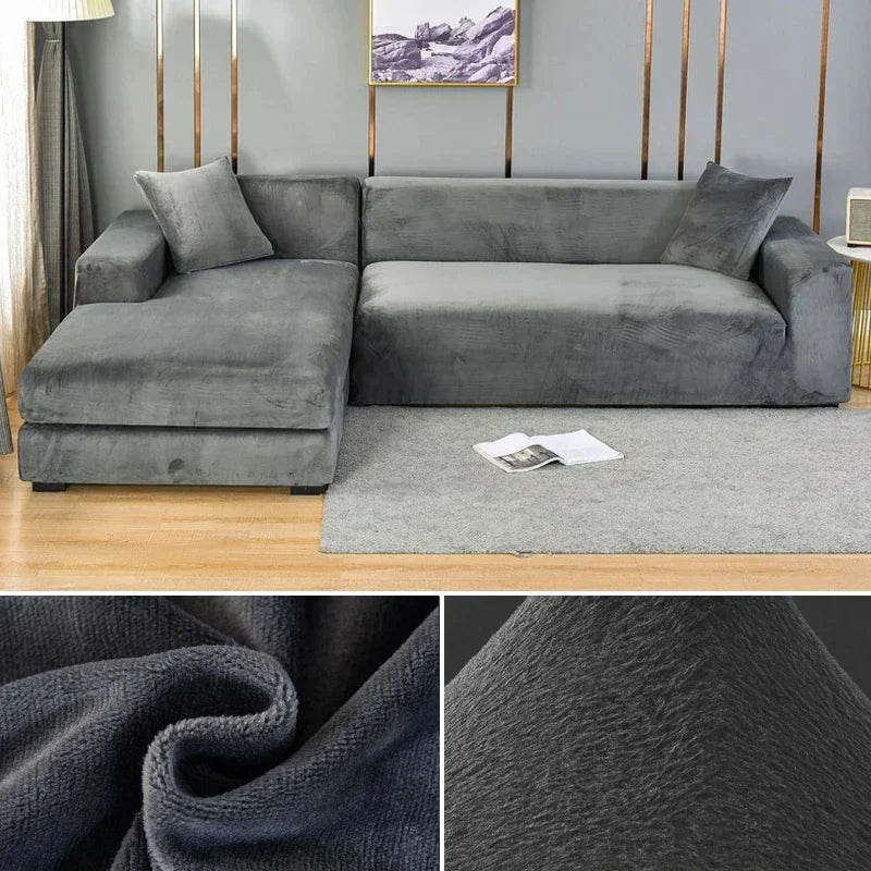 Homezie Sofabezug | Stretch-Samt