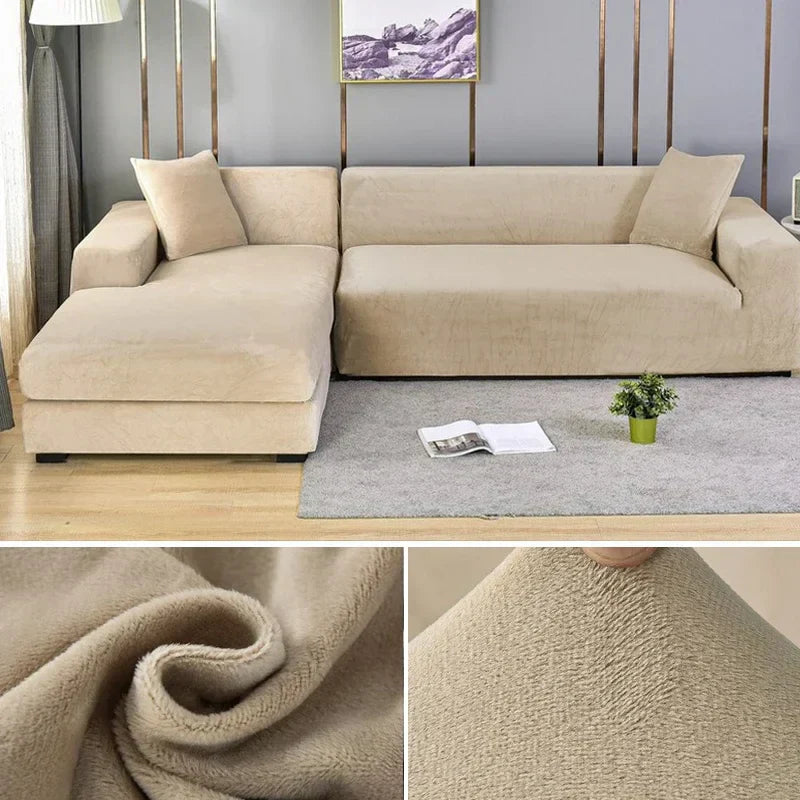Homezie Sofabezug | Stretch-Samt | Luxuriöser Schutz und Komfort für Ihr Sofa