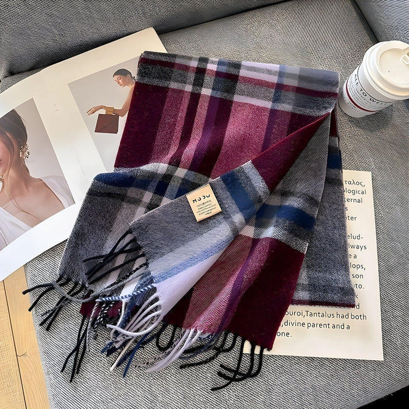 Homezie.de-VLP1021-Homezie Kaschmirschal | Britisches Karomuster | Stilvoller Winterschal für Damen
