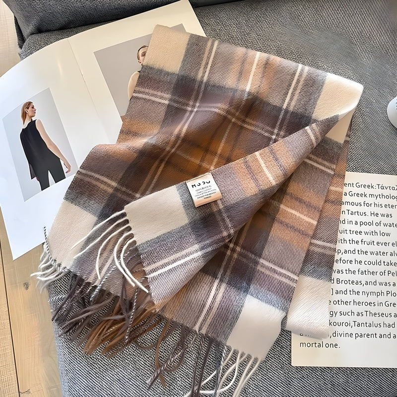 Homezie.de-VLP1021-Homezie Kaschmirschal | Britisches Karomuster | Stilvoller Winterschal für Damen