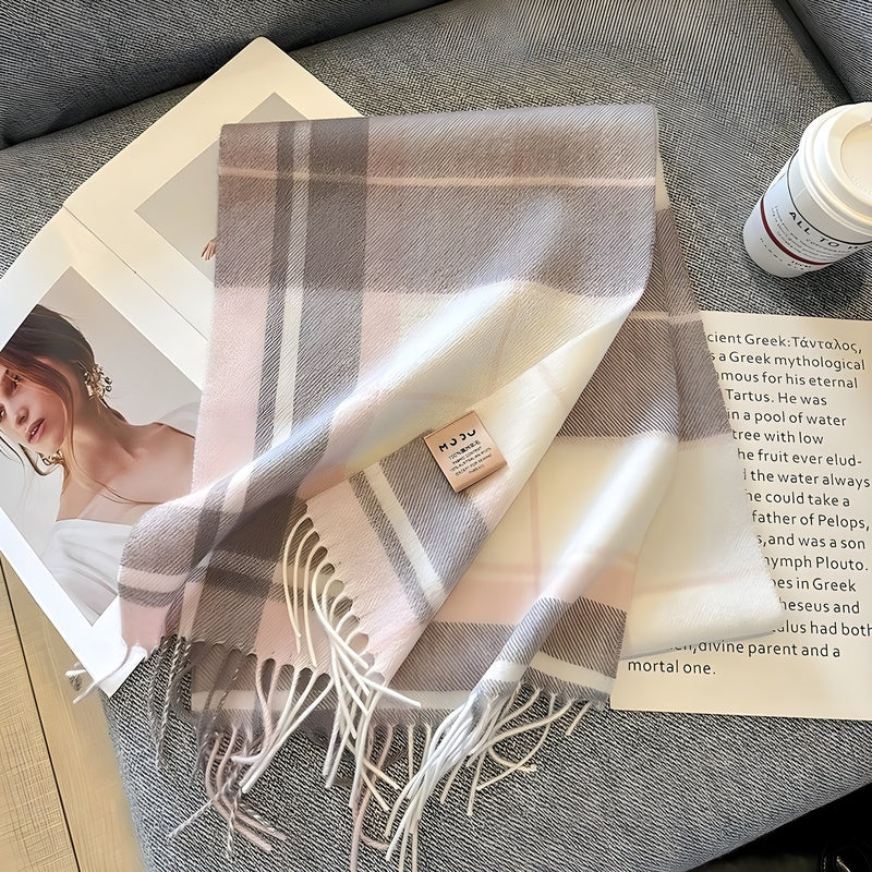 Homezie.de-VLP1021-Homezie Kaschmirschal | Britisches Karomuster | Stilvoller Winterschal für Damen