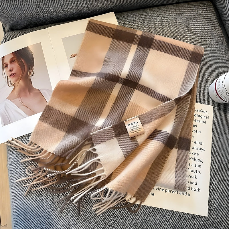 Homezie.de-VLP1021-Homezie Kaschmirschal | Britisches Karomuster | Stilvoller Winterschal für Damen