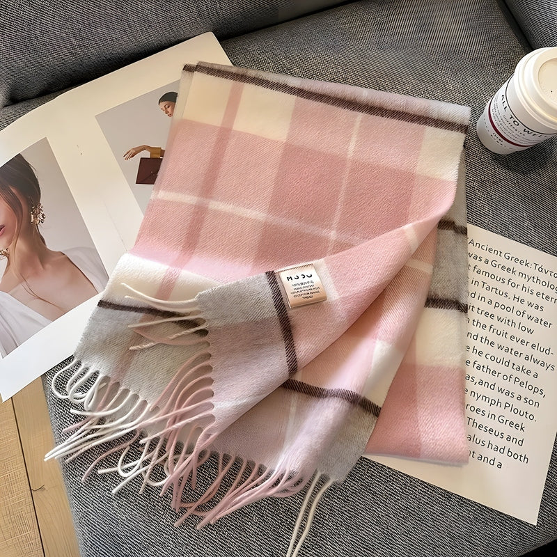 Homezie.de-VLP1021-Homezie Kaschmirschal | Britisches Karomuster | Stilvoller Winterschal für Damen