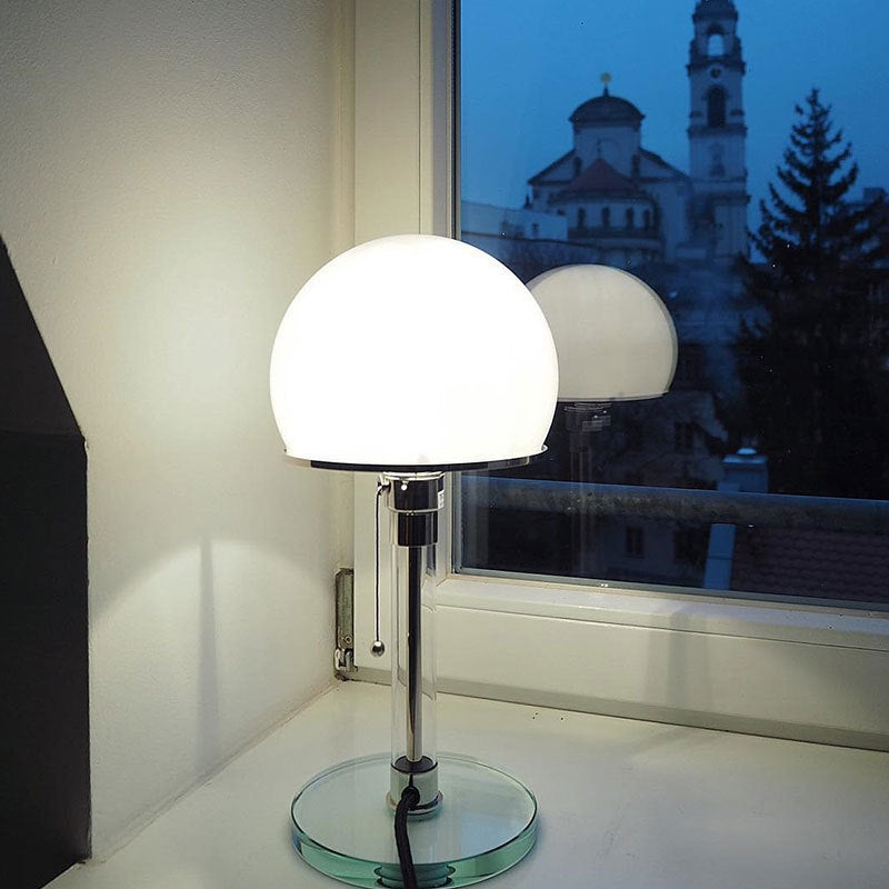 Homezie.de-Wagenfeld Table Lamps-Homezie Tischlampe | Metall und Glas | Dekorative Beleuchtung für Ihr Zuhause