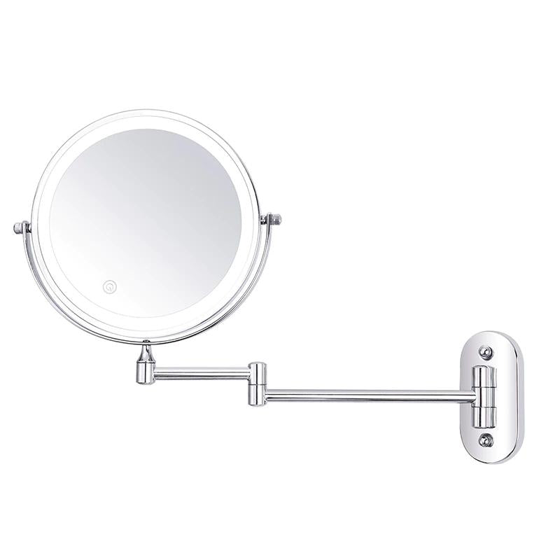 Homezie.de-Wandlampen-Homezie Badezimmer Spiegel | Wiederaufladbar | 360° drehbar und 5-fach Vergrößerung für präzises Make-up