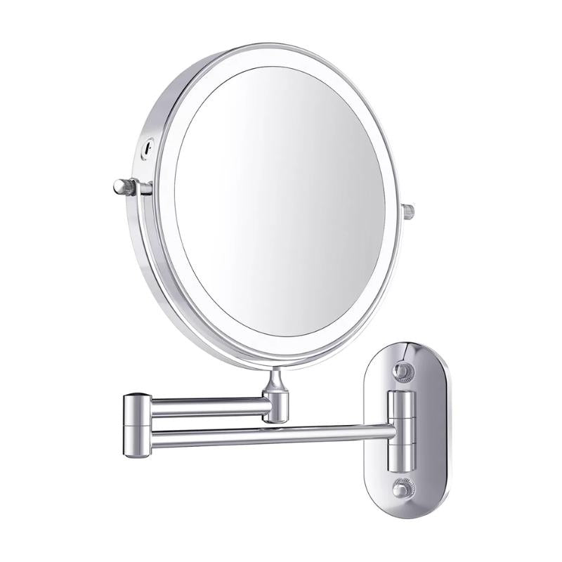 Homezie.de-Wandlampen-Homezie Badezimmer Spiegel | Wiederaufladbar | 360° drehbar und 5-fach Vergrößerung für präzises Make-up
