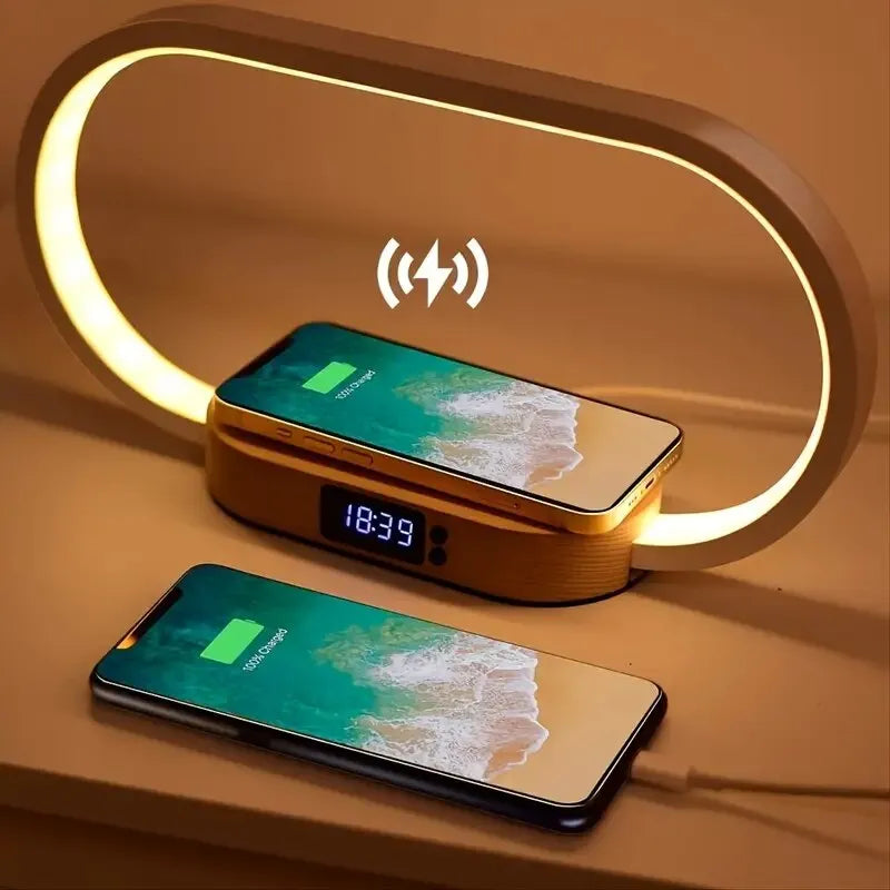 Homezie.de-gadgets-Homezie Nachttischlampe | Integrierte dimmbare Lampe & kabelloses Ladegerät | Multifunktionales Nachttischzubehör