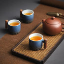 Homezie Kaffeetasse | Vintage Design mit Holzgriff | Stilvoller Kaffeegenuss für jeden Anlass