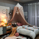 Homezie.de-kinderen-Homezie Kinderbett Baldachin | Mit Quasten und Rüsche | Traumhafte Schlafumgebung für Kinder