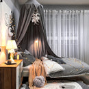 Homezie.de-kinderen-Homezie Kinderbett Baldachin | Mit Quasten und Rüsche | Traumhafte Schlafumgebung für Kinder