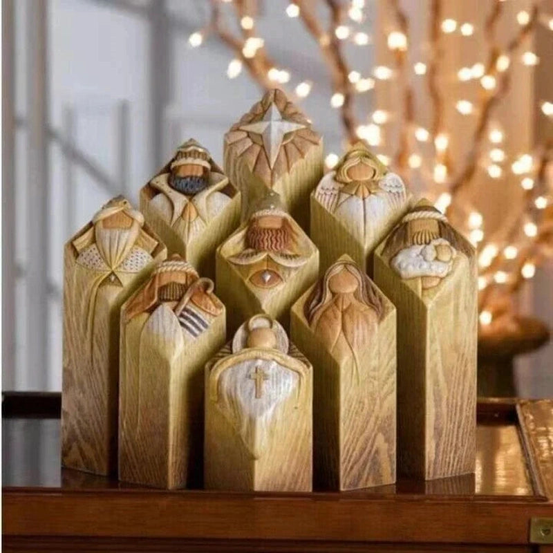 Homezie.de-wanduhru20240717-Homezie Weihnachtskrippe Figuren | Himmlische Handwerkskunst | Spirituelle Dekoration für das Weihnachtsfest